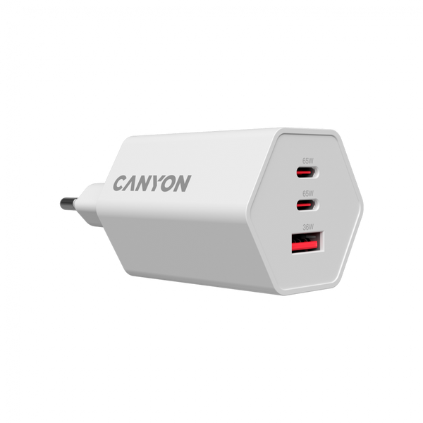 Зарядний пристрій CANYON HEXAGON 65 Білий (CND-CHAHEX65W)