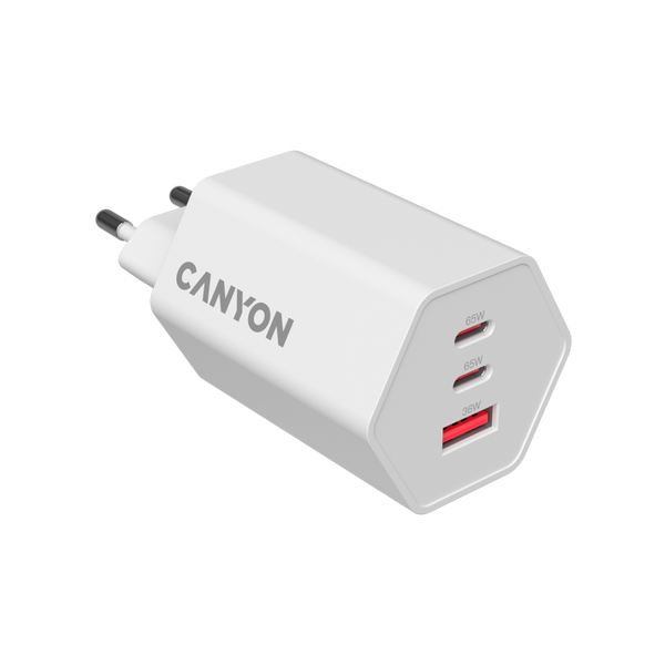 Зарядний пристрій CANYON HEXAGON 65 Білий (CND-CHAHEX65W)