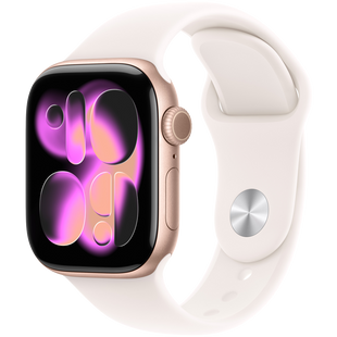 Смарт-годинник Apple Watch Series 11 GPS + Cellular 42mm Rose Gold Alu. Case w. Light Blush Sport Band - S/M (MF8E4)