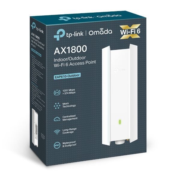 Точка доступа TP-LINK EAP610 OUTDOOR AX1800 1xGE LAN PoE MU-MIMO OFDMA (EAP610-OUTDOOR)