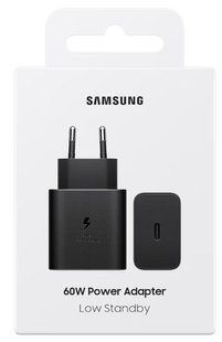 Зарядний пристрій мережевий Samsung 60 Вт USB-C PD 3.1 PPS без кабелю, чорний (EP-T6010NBEGWW)