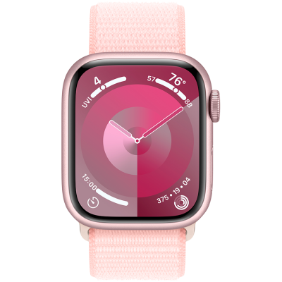 Смарт-часы Apple Watch Series 9 GPS 41mm Pink Aluminium Case with Light Pink Sport Loop (MR953QP/A)