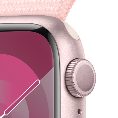 Смарт-годинник Apple Watch Series 9 GPS 41mm Pink Aluminium Case with Light Pink Sport Loop (MR953QP/A) - Suricom