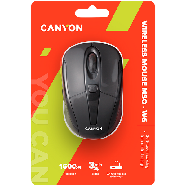 Бездротова мишка CANYON MSO-W6 чорна (CNR-MSOW06B)