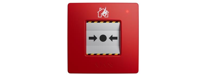 Бездротова кнопка активації пожежної тривоги Ajax Manual Call Point jeweller Червона (000037734)