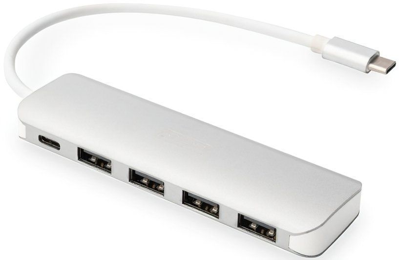 Хаб DIGITUS USB-C на 4 порта USB 3.0 с USB-C Power Delivery (DA-70242-1)