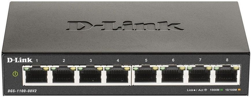 Коммутатор D-Link DGS-1100-08V2 8xGE, EasySmart (DGS-1100-08V2)