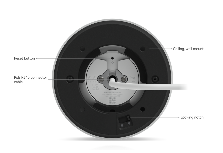IP-камера Ubiquiti UniFi G6 Turret 4K 8 Мп 1/1.8" PoE, IP66, ИК 30 м (UVC-G6-TURRET-W)