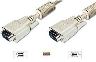 Кабель VGA (M/M) DIGITUS, 1.8м, ферит, бежевый