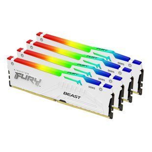 Оперативна пам'ять Kingston FURY Beast White RGB 128 ГБ (4x32 ГБ) DDR5 5600 МГц CL40 DIMM XMP (KF556C40BWAK4-128)