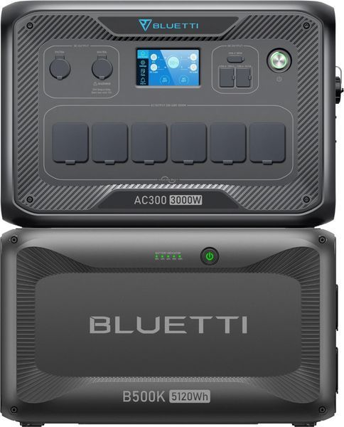 Комплект зарядной станции BLUETTI AC300 + battery module B500K + подарок