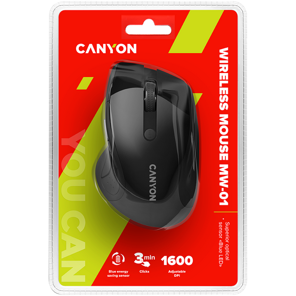 Бездротова мишка CANYON MW-01 чорна (CNS-CMSW01B)
