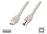 Кабель DIGITUS USB-A > USB-B USB 2.0 для принтера та периферії, 3 м, бежевий (AK-300102-030-E)