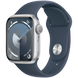 Смарт-годинник Apple Watch Series 9 GPS 41mm Silver Aluminium Case with Storm Blue Sport Band - S/M (MR903QP/A) - Suricom магазин техніки
