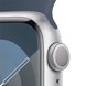 Смарт-годинник Apple Watch Series 9 GPS 41mm Silver Aluminium Case with Storm Blue Sport Band - S/M (MR903QP/A) - Suricom магазин техніки