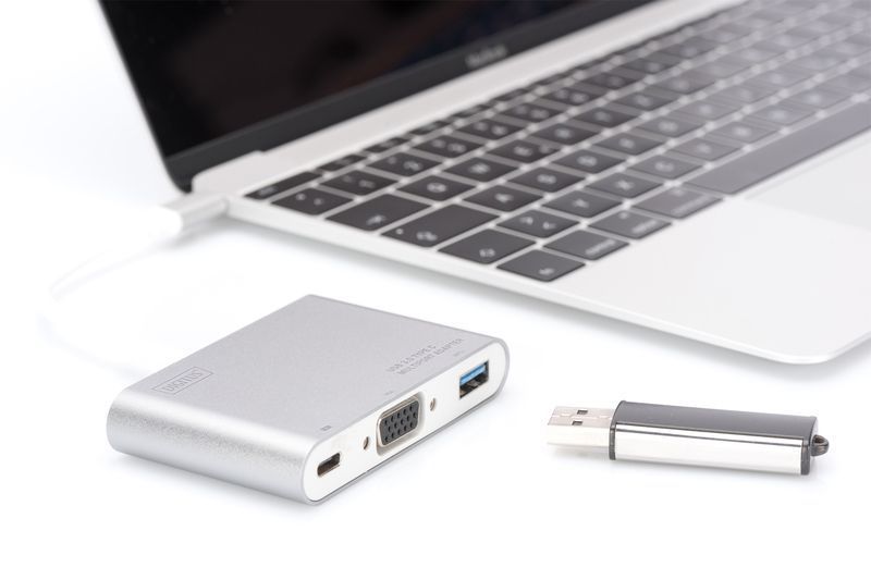 Хаб DIGITUS USB-C > VGA/USB-A/USB-C