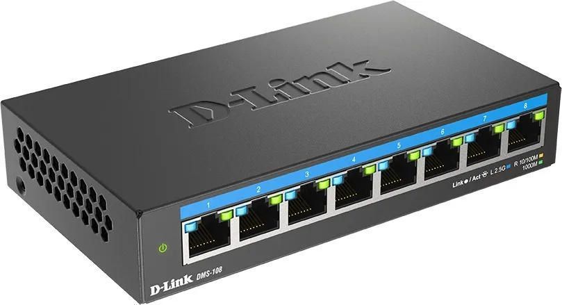 Комутатор некерований D-Link DMS-108 8x2.5GE(DMS-108)