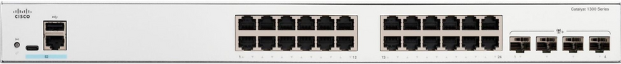 PoE-коммутатор Cisco Catalyst 1300 управляемый, 24&times;GE PoE+ 195 Вт, 4&times;10G SFP+ (C1300-24P-4X)