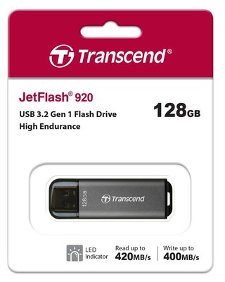Накопичувач Transcend 128GB USB 3.2 Type-A JetFlash 920 Black R420/W400MB/s - Suricom