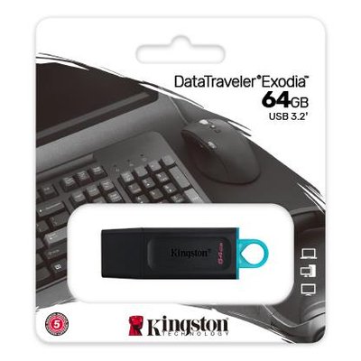 Накопичувач Kingston 64GB USB 3.2 Type-A Gen1 DT Exodia - Suricom