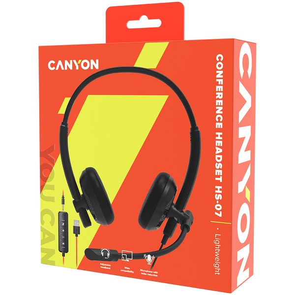 Наушники CANYON HS-07 Черные (CNS-HS07B), Черный