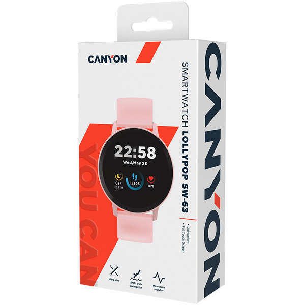 Смарт-часы CANYON SW-63 Рожевий (CNS-SW63PP), Розовый