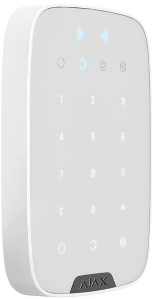 Бездротова сенсорна клавіатура Ajax KeyPad Plus біла (000023070)