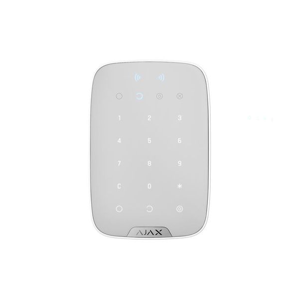Бездротова сенсорна клавіатура Ajax KeyPad Plus біла (000023070)