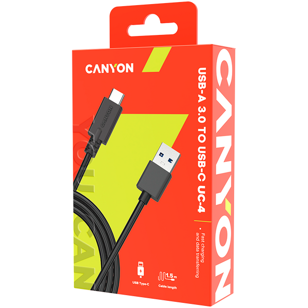 Кабель CANYON UC-4 Черный (CNE-USBC4B), Черный