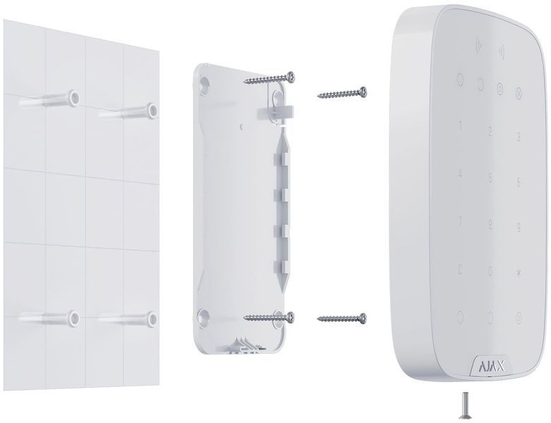 Бездротова сенсорна клавіатура Ajax KeyPad Plus біла (000023070)