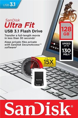 Накопитель SanDisk 128GB USB 3.1 Type-A Ultra Fit