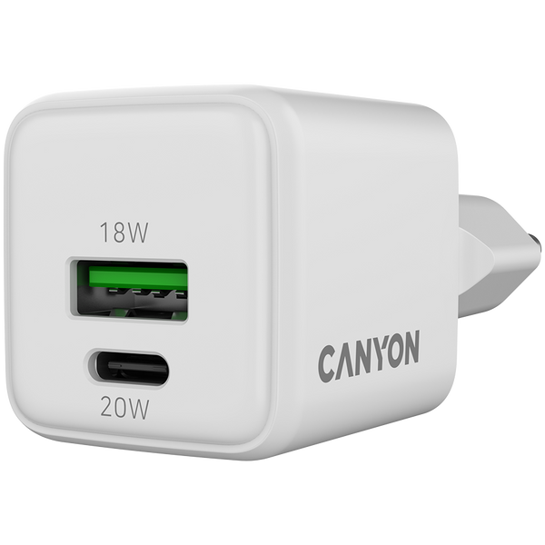Зарядний пристрій CANYON CU20AC Білий (CNS-CUW20AC)