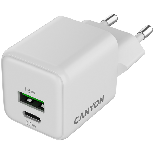 Зарядний пристрій CANYON CU20AC Білий (CNS-CUW20AC)