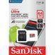 Карта пам'яті SanDisk Ultra microSDXC 64 ГБ + SD адаптер, 100 МБ/с, Class 10, UHS-I (SDSQUNR-064G-GN3MA) SDSQUNR-064G-GN3MA фото