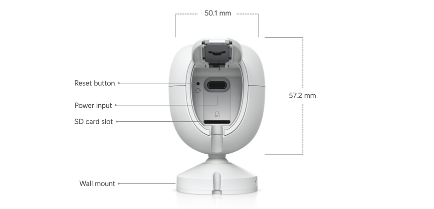 Wi-Fi камера Ubiquiti UniFi G6 Instant 4K 8 МП 1/1.8", USB-C, двосторонній звук (UVC-G6-INS-W)