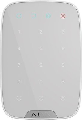 Бездротова сенсорна клавіатура Ajax KeyPad EU White (000005652) - Suricom