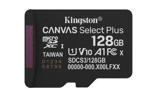 Карта памяти Kingston 128 ГБ microSDXC Canvas Select Plus Gen3 150 МБ/с, без адаптера (SDCS3/128GBSP)