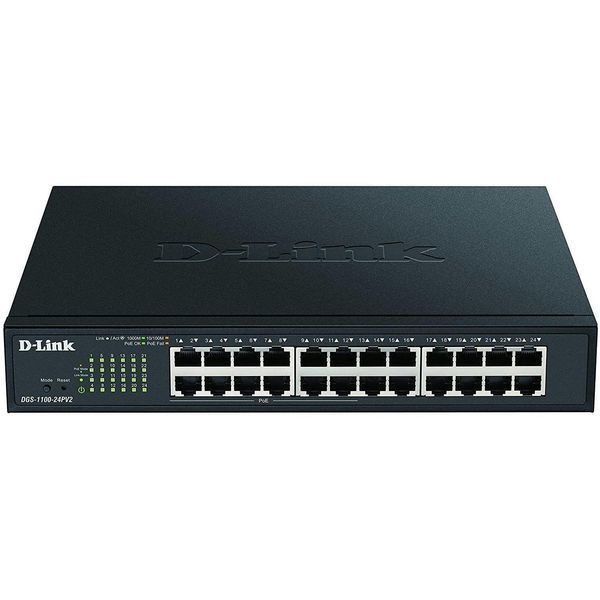 Управляемый PoE-коммутатор D-Link DGS-1100-24PV2/E 24&times;GE (12 портов PoE, 100 Вт) Easy Smart (DGS-1100-24PV2/E)