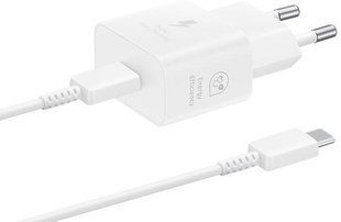 Зарядное устройство сетевое Samsung 25 Вт USB-C с кабелем USB-C > USB-C 1 м, белый (EP-T2510XWEGEU)