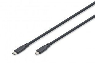 Кабель USB-C зарядки/синхронизации, DIGITUS, 1м, USB 4.0 Gen3, 40G, 240W, 8K, силиконовый, черный