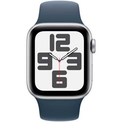 Смарт-годинник Apple Watch SE (2023) GPS 40mm Silver Aluminium Case with Storm Blue Sport Band - S/M (MRE13QP/A) - Suricom