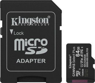 Карта памяти Kingston Canvas Select Plus Gen3 microSDXC 256 ГБ с адаптером (SDCS3/256GB)