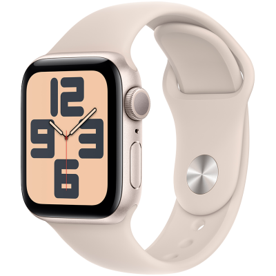 Смарт-часы Apple Watch SE (2023) GPS 40mm Starlight Aluminium Case with Starlight Sport Band - S/M (MR9U3QP/A) - Suricom