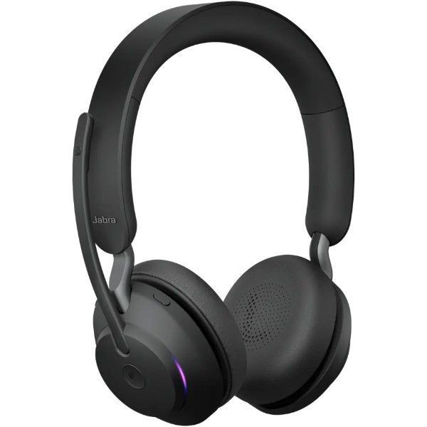 Бездротова стереогарнітура Jabra Evolve2 65 Link380c MS Stereo Stand Black з USB-C адаптером і підставкою (26599-999-889)