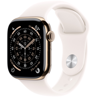 Смарт-годинник Apple Watch Series 11 GPS + Cellular 42mm Gold Titanium Case w. Light Blush Sport Band - M/L (MF8X4)