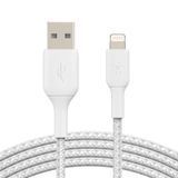 Кабель Belkin BOOST CHARGE Pro USB-A &mdash; Lightning 1 м, плетений, білий (CAA002BT1MWH)