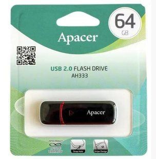 USB-флешка Apacer AH333 64 ГБ Black USB 2.0 (AP64GAH333B-1)