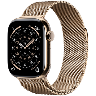 Смарт-годинник Apple Watch Series 11 GPS + Cellular 42mm Gold Tit. Case w. Gold Milanese Loop (MF8Y4)
