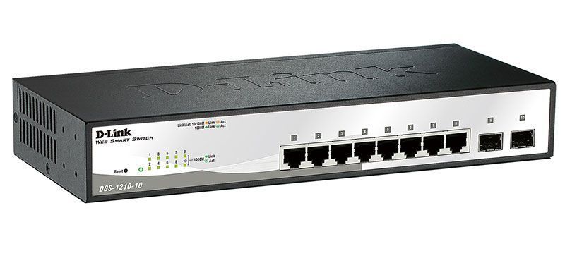 Коммутатор D-Link DGS-1210-10 8xGE, 2xSFP WebSmart (DGS-1210-10)