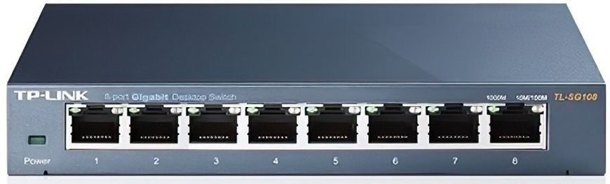 Комутатор TP-Link TL-SG108 8xGE некерований, металевий корпус (TL-SG108)